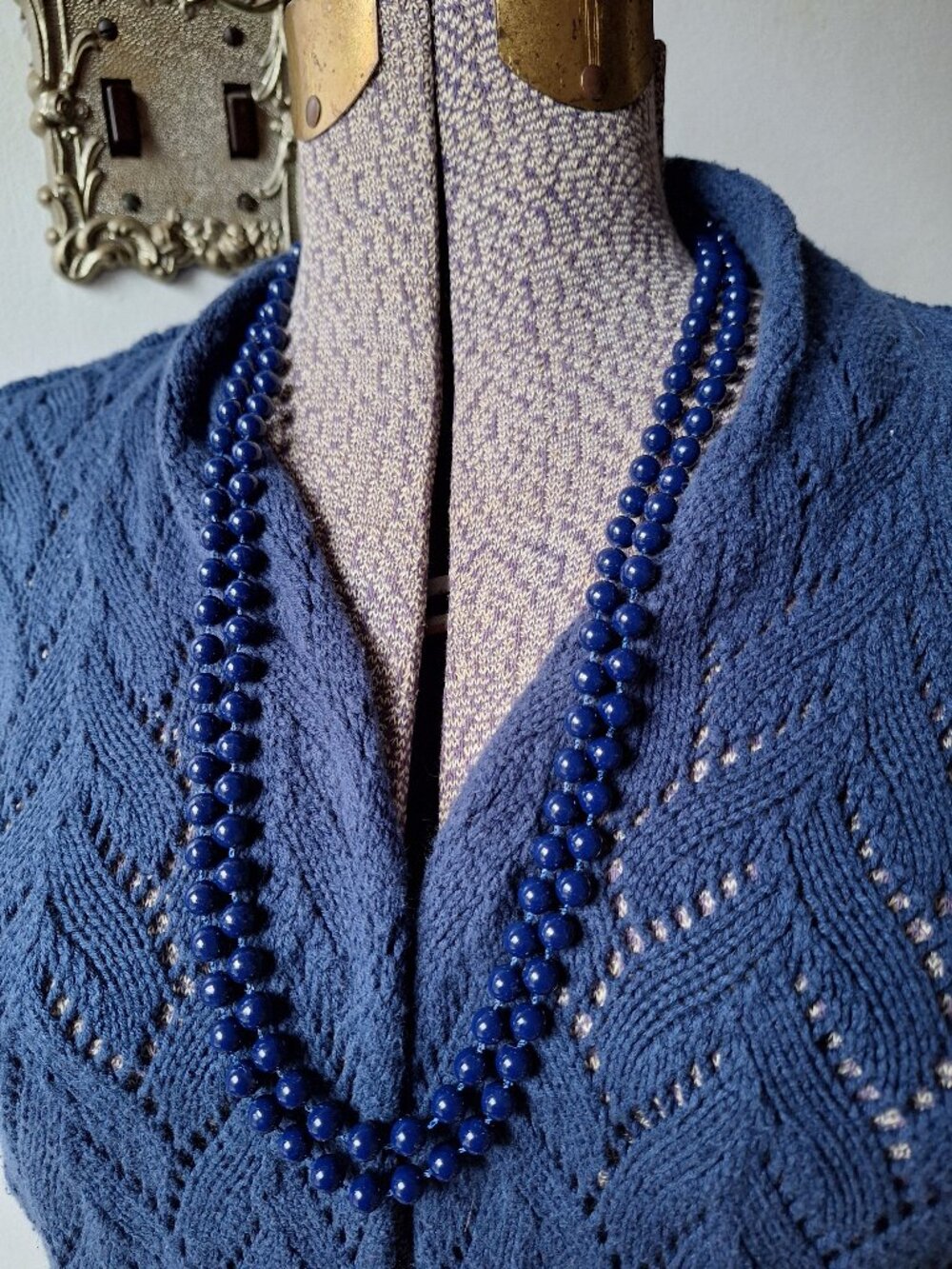 Navy Beaded Necklace
